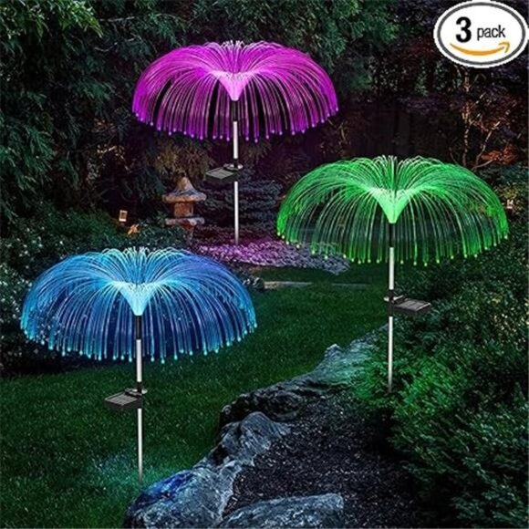 Solar Flower Lights Outdoor Garden Decorations Waterproof, 7 Color Changing - Picture 7 of 7